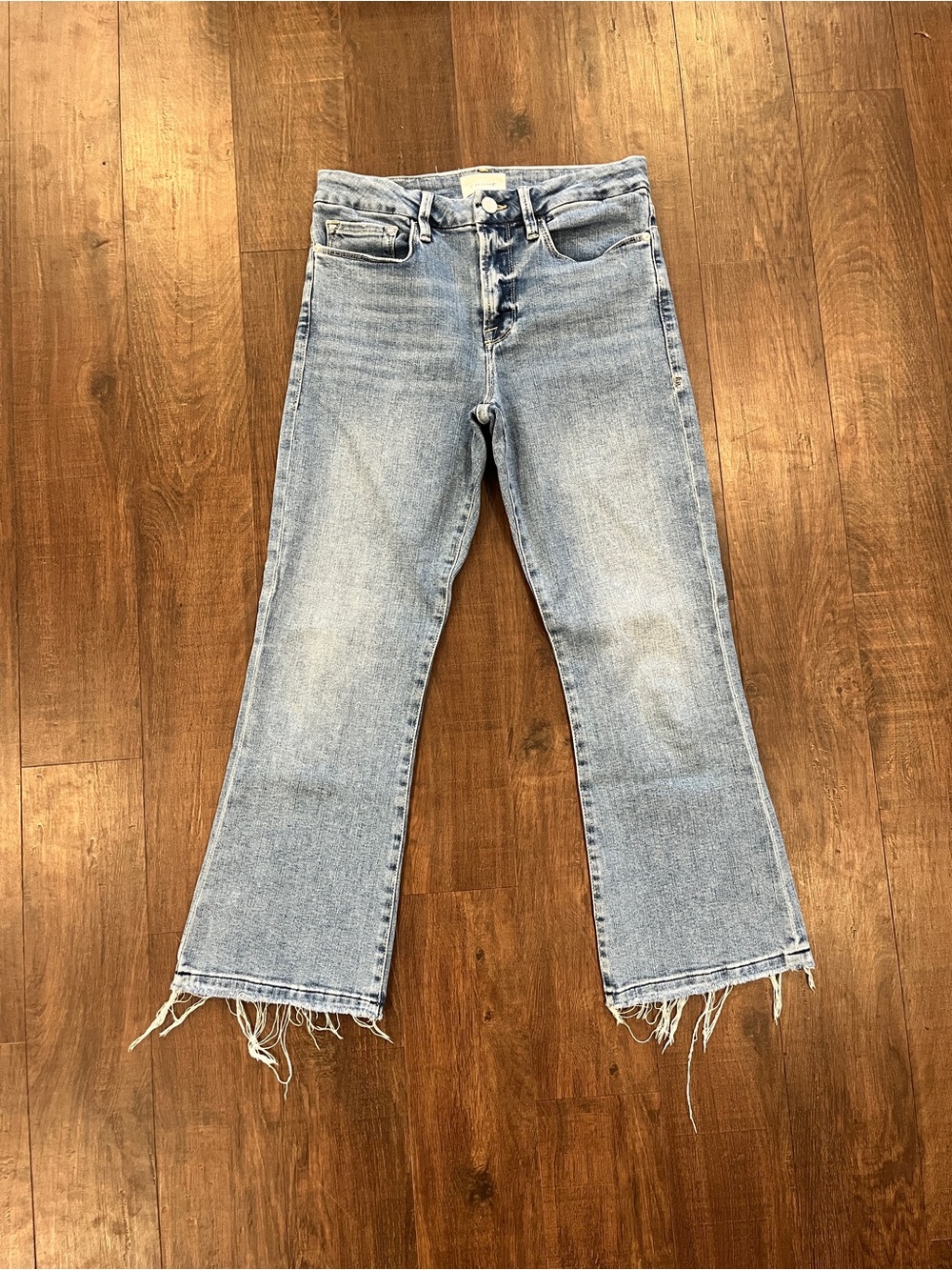 Frame Le Crop Mini Boot Jeans Women’s 29 Blue Mid Rise Stretch Western Boho